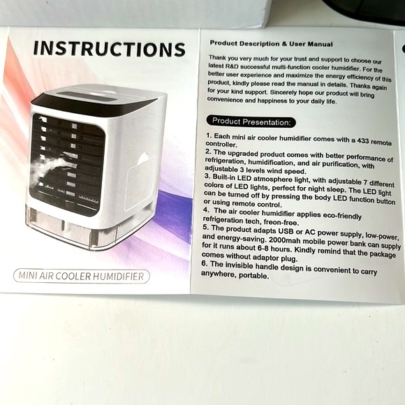 Mini Air Cooler Humidifier, 480ml - Picture 12 of 14